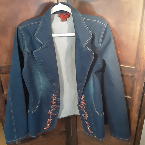Designer  by TOO HOT stretch Jacket L blue - Picture 1 of 4